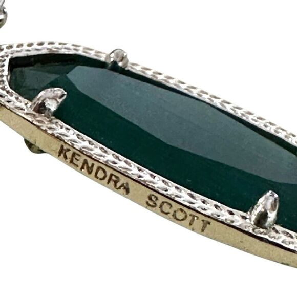 Kendra Scott Dani earrings in gold and emerald cat's eye - Picture 7 of 9